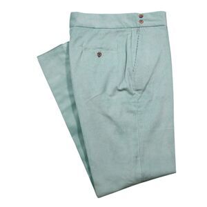 Mens 34 Gurkha Pants Sage Green Corduroy High Waist Flat Front Straight Fit